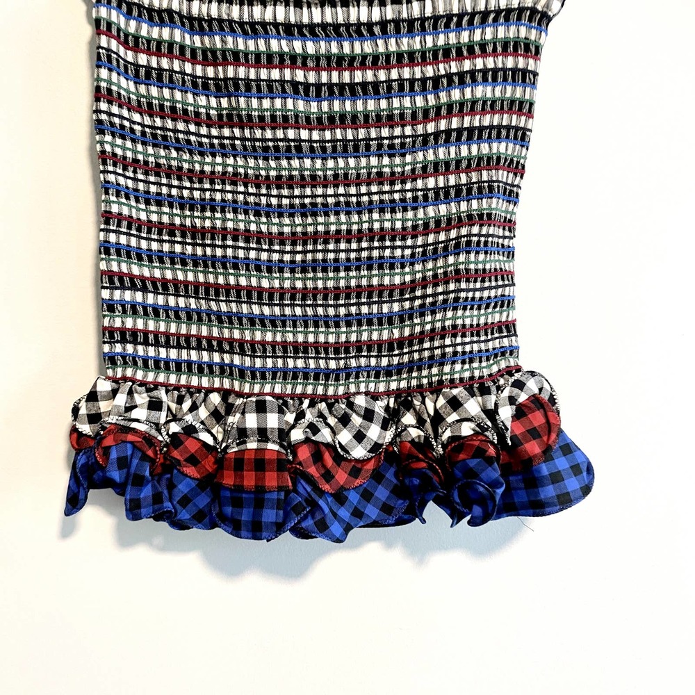BRAND NEW Petersyn x Revolve Plaid Smocked Ruffle Mini Skirt Western Cowgirl - Picture 4 of 11